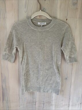 Frame Lightweight Wool Silk Blend Waffle Knit Top Size XXS